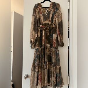 Floral patchwork maxi dress.